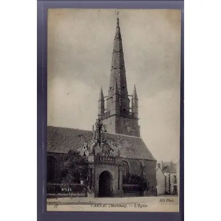 Authentique Carte postale 56 - Carnac - L' eglise - Non voyage - Dos divise