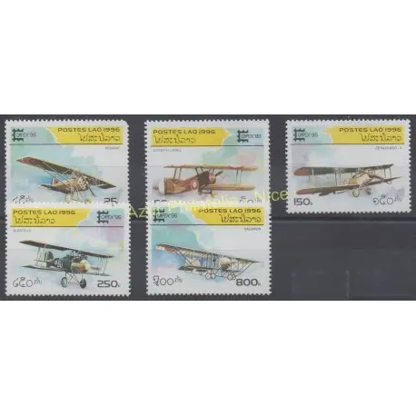 Laos - 1996 - No 1225/1229 - Avions Solde