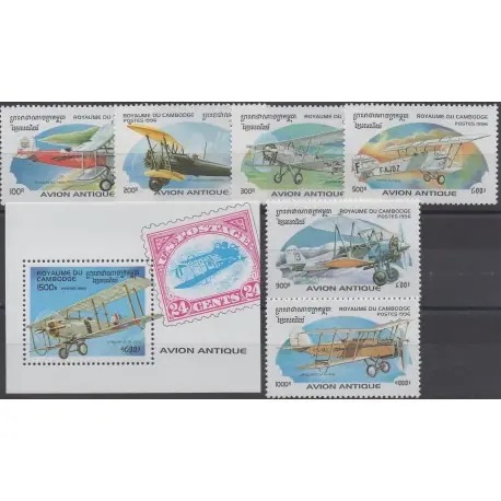 Top Vente Cambodge - 1996 - No 1382L/1382R - BF123C - Avions