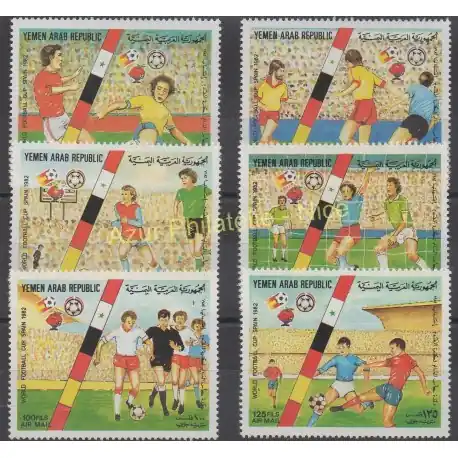 Yémen - République arabe - 1982 - No PA 202/ PA 207 - Coupe du monde de football Livraison Gratuite