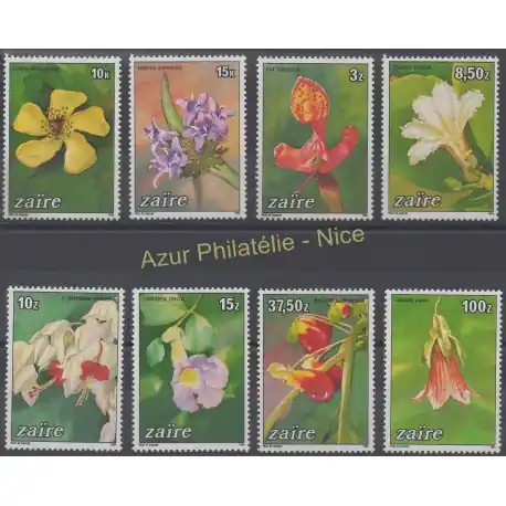 Marque Zaïre - 1984 - No 1161/1168 - Fleurs