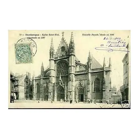 Carte postale 59 - Dunkerque - Eglise St-Eloi - Nouvelle facade En Vogue