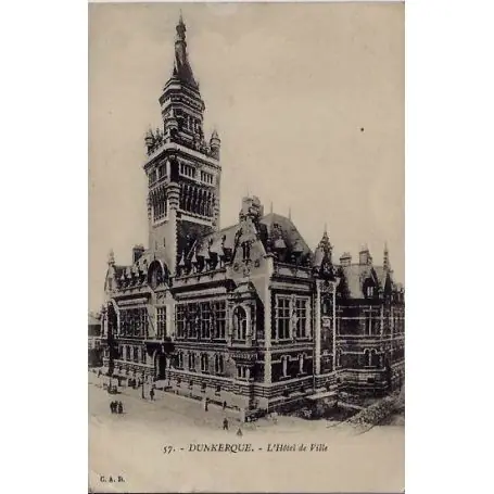 Meilleur Choix Carte postale 59 - Dunkerque - L'hotel de ville - Voyage - Dos divise