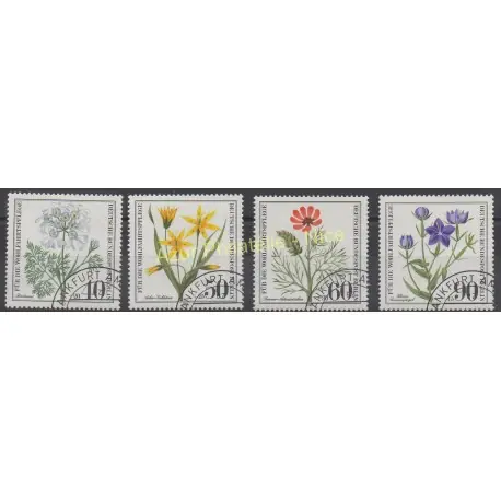 Allemagne occidentale (RFA - Berlin) - 1980 - No 590/593 - Fleurs - Oblitéré Meilleure Vente