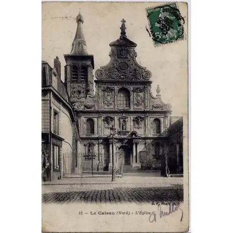 Petit Prix Carte postale 59 - Le Cateau - L'eglise - Voyage - Dos divise
