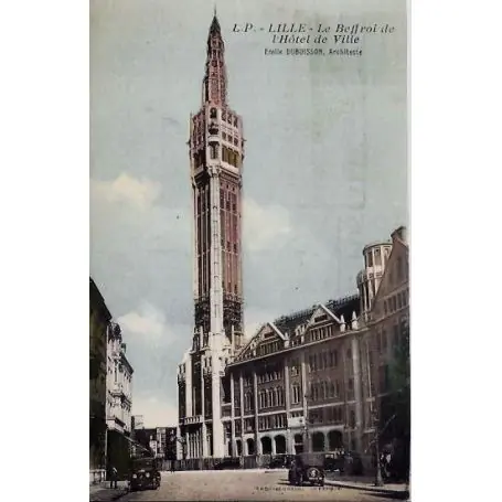 Carte postale 59 - Lille - Le beffroi de l'Hotel de ville Réduction