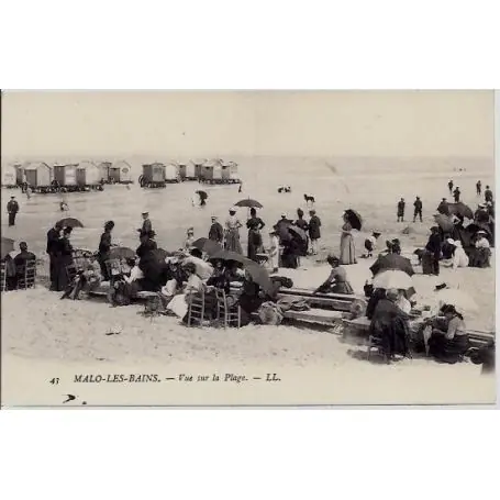 Carte postale 59 - Malo-les-Bains - Vue sur la plage - Non voyage - Dos divise Authentique