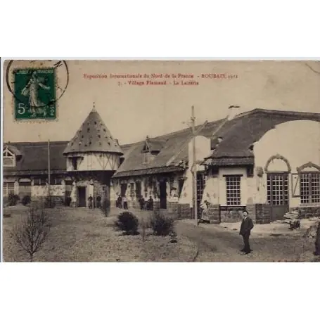 Carte postale 59 - Roubaix - Exposition internationale du Nord de la France - Village Flaman Produit De Marque
