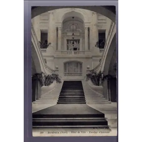 Dernier Modèle Carte postale 59 - Roubaix - Hotel de Ville - escalier d' Honneur - Voyage - Dos divise