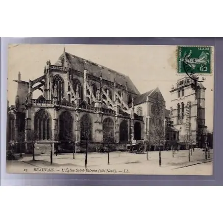 Carte postale 60 - Beauvais - L' eglise Saint-Etienne - cote Nord - Voyage - Dos divise Seulement Aujourd’hui