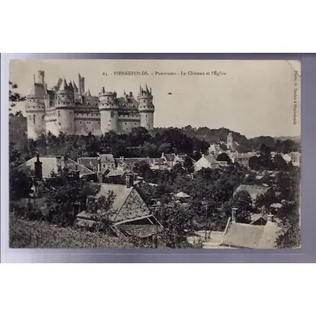 Solde Carte postale 60 - Pierrefonds - Panorama - le chateau et l' eglise - Voyage - Dos divise