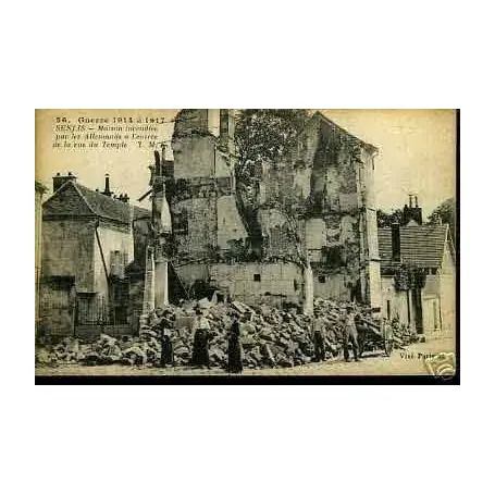 Prix Bas Carte postale 60 - SENLIS - MAISON INCENDIEE PAR LES ALLEMANDS