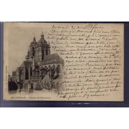 Remise Carte postale 61 - Argentan - Eglise St-Germain - Voyage - Dos non divise
