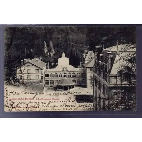 Carte postale 61 - Bagnoles-de-l'Orne - l' etablissement Thermal - Voyage - Dos non divise Vente Directe