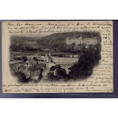 Pas Cher Carte postale 61 - Bagnoles-de-l'Orne - vue generale du lac et du Grand Hotel - Voyage - Do