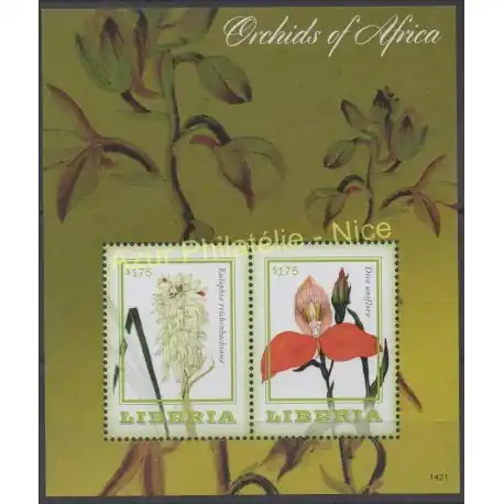 Liberia - 2014 - No BF 673 - orchidées Top Qualité