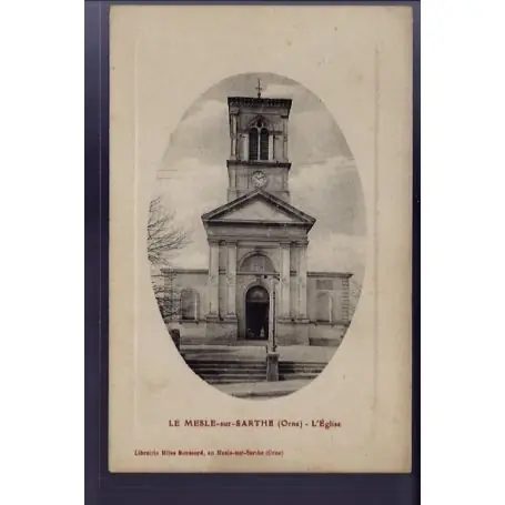 Carte postale 61 - Le Mesle-sur-Sarthe - L' eglise - Voyage - Dos divise Marque