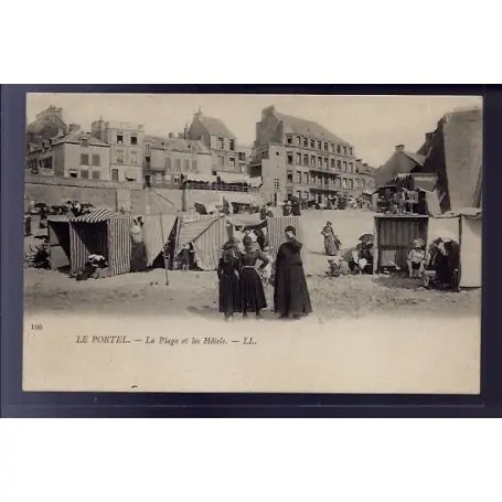 Carte postale 62 - Le Portel - la plage et les Hotels - Non voyage - Dos divise Top Vente
