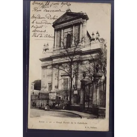 Carte postale 62 - Arras - Grand portail de la Cathedrale - Voyage - Dos non divise Acheter Direct