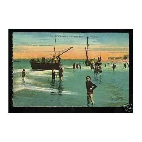 Carte postale 62 - Berck-Plage - Barques de peche au mouillage Vente Directe