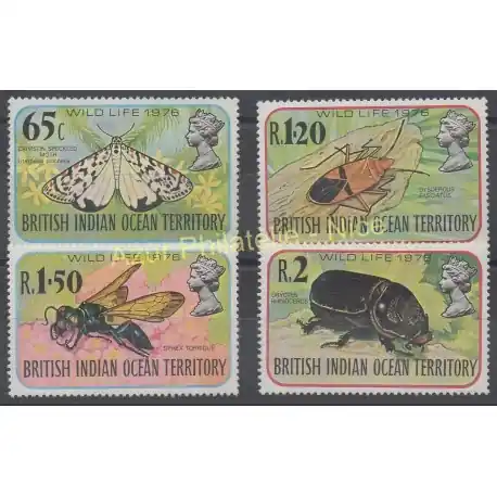Océan Indien - 1976 - No 86/89 - Insectes Expédié Aujourd’hui