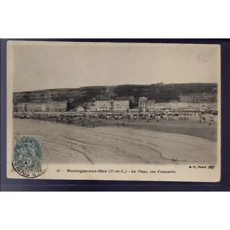 Quantité Limitée Carte postale 62 - Boulogne-sur-Mer - La plage - vue d'ensemble - Voyage - Dos divise