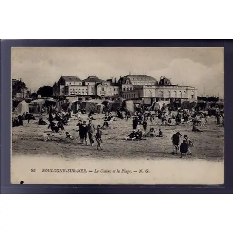 Offre Limitée Carte postale 62 - Boulogne-sur-Mer - Le casino et la plage - Voyage - Dos divise