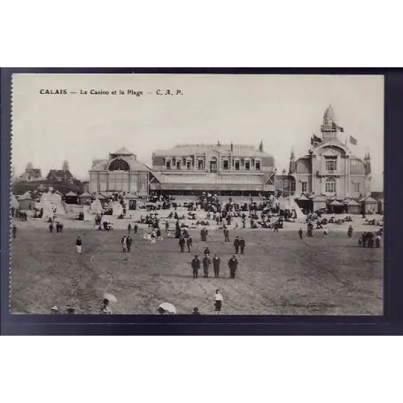 Livraison Gratuite Carte postale 62 - Calais - Le casino et la plage - Non voyage - Dos divise