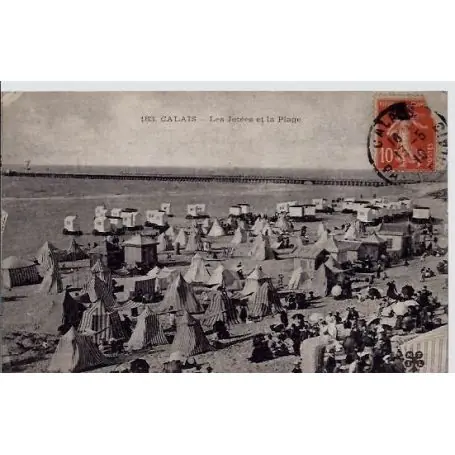 Prix Promo Carte postale 62 - Calais - Les jetees et la plage - Voyage - Dos divise