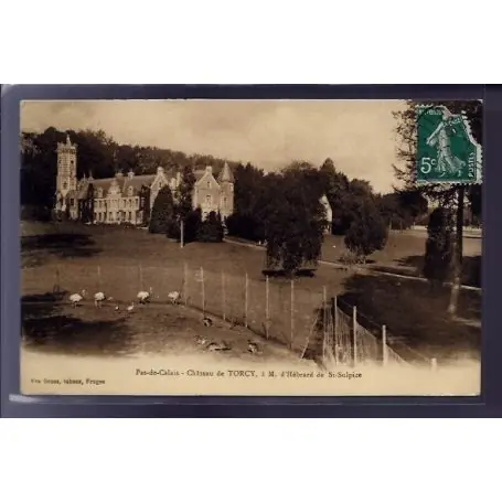 Carte postale 62 - Chateau de Torcy a M.d' Hebrard de St-Sulpice - Voyage - Dos divise Remise