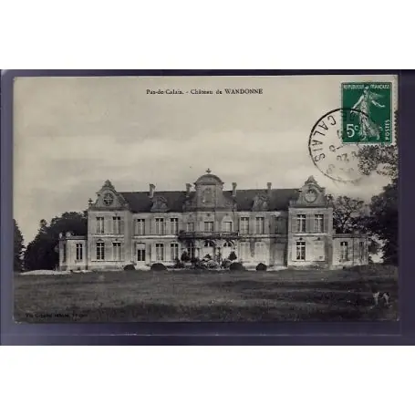 Carte postale 62 - Chateau de Wandonne - Voyage - Dos divise Dernière Chance