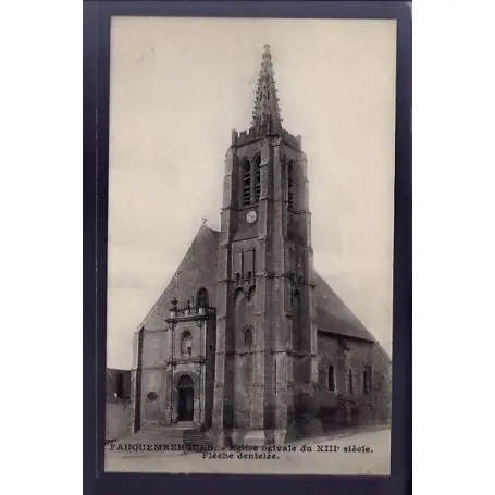Carte postale 62 - Fauquembergues - eglise ogivale du XIIIe siecle - fleche dentelee - Voya Commander Vite
