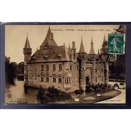 Carte postale 62 - Fruges - Chateau de Radinghem XIIIe siecle - Voyage - Dos divise Haute Qualité