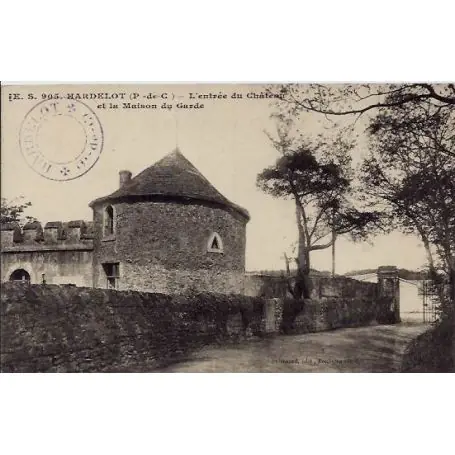 Carte postale 62 - Hardelot - L'entree du chateau et la maison du garde - Non voyage - Dos d Expédition Rapide