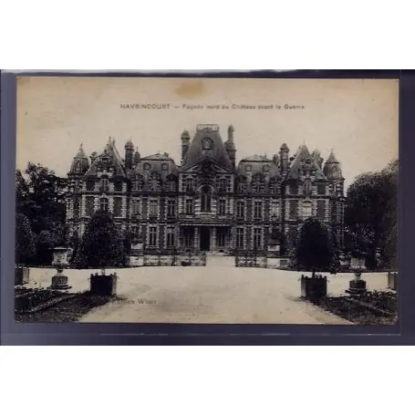 Édition Limitée Carte postale 62 - Havrincourt - Facade Nord du chateau avant la guerre - Non voyage - Dos