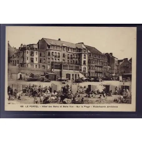 Carte postale 62 - Le Portel - Hotel des Bains et belle vue sur la plage - Non voyage - Dos Meilleur Choix