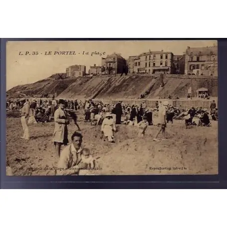 Carte postale 62 - Le Portel - la plage - Non voyage - Dos divise Pas Cher