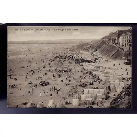 Soldes Carte postale 62 - Le Portel - La plage a mer basse - Voyage - Dos divise