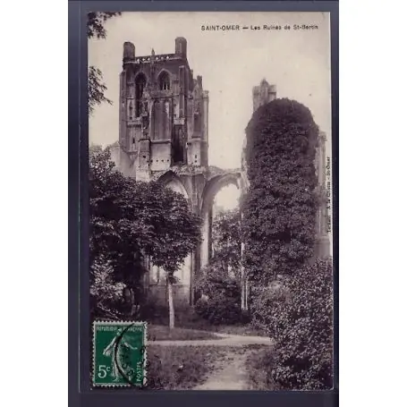 Meilleur Prix Carte postale 62 - Saint-Omer - Les Ruines de St Bertin - Voyage - Dos divise