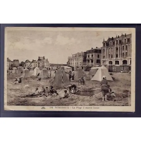 Dernier Modèle Carte postale 62 - Wimereux - La plage a maree Basse - Voyage - Dos divise