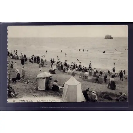Livraison Mondiale Carte postale 62 - Wimereux - la plage et le fort - Voyage - Dos divise