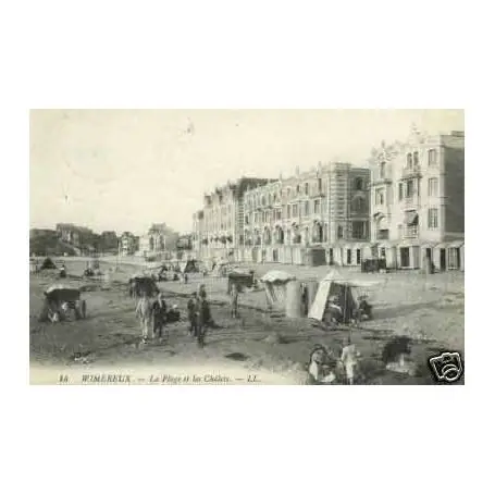 Carte postale 62 - Wimereux - La plage et les chalets Offre Limitée