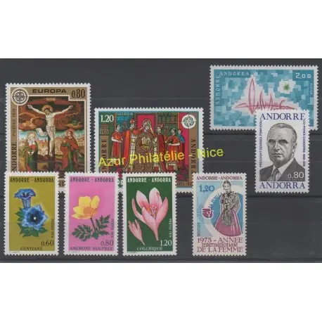 Marque Andorre - Année complète - 1975 - No 243/250