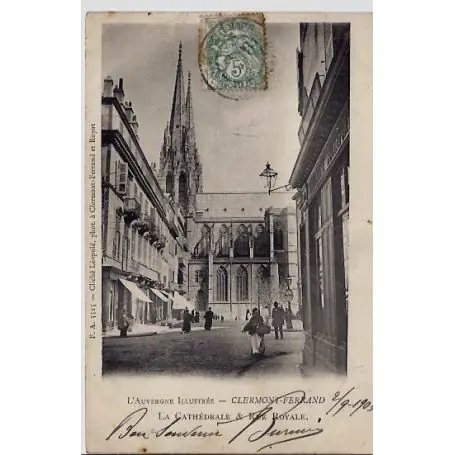 Vente Flash Carte postale 63 - Clermont-Ferrand - La cathedrale et rue Royale - Voyage - Dos non divise