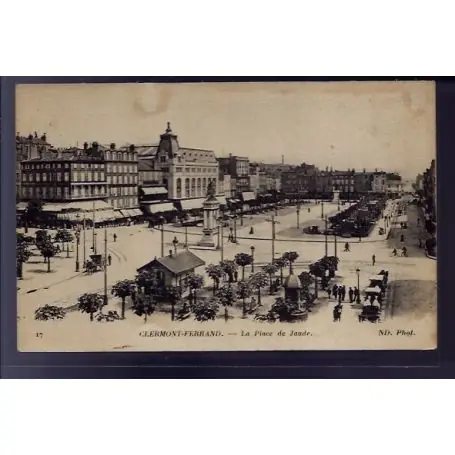 Expédition Rapide Carte postale 63 - Clermont-Ferrand - la place de Jaude - Voyage - Dos divise