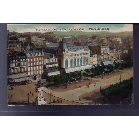 Carte postale 63 - Clermont-Ferrand - Place de Jaude - Voyage - Dos divise Marque