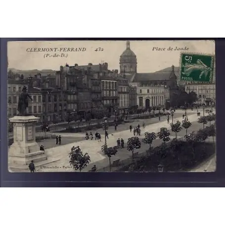 Carte postale 63 - Clermont-Ferrand - Place de Jaude - Voyage - Dos divise Soldes