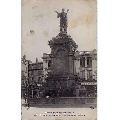 Carte postale 63 - Clermont-Ferrand - Statue de Urbain II - Voyage - Dos divise Meilleur Choix