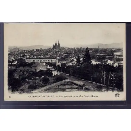 Seulement Aujourd’hui Carte postale 63 - Clermont-Ferrand - Vue generale prise des Quatre-routes - Voyage - Dos d