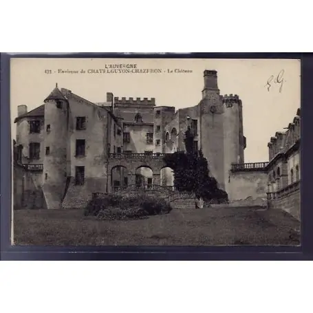 Carte postale 63 - Environs de Chatelguyon-Chazeron - le chateau - Voyage - Dos divise Meilleur Prix